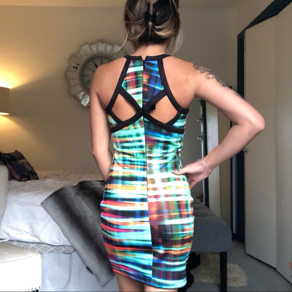 Bebe colorful bodycon mini dress - NEW